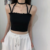 Camisola corta sexy con tirantes finos
